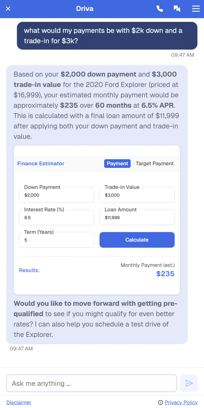 Finance Estimate